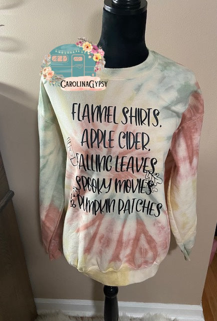 Hand dyed fall festive sweatshirt