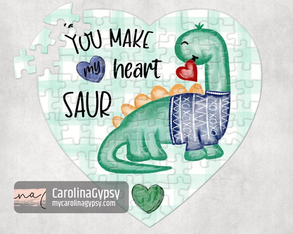 Valentines Dinosaur Heart Shaped Puzzle