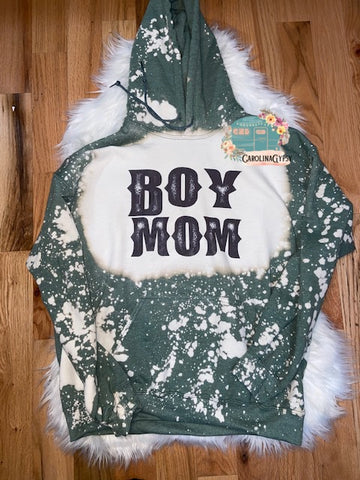 Boy Mom Bleached Hoodie