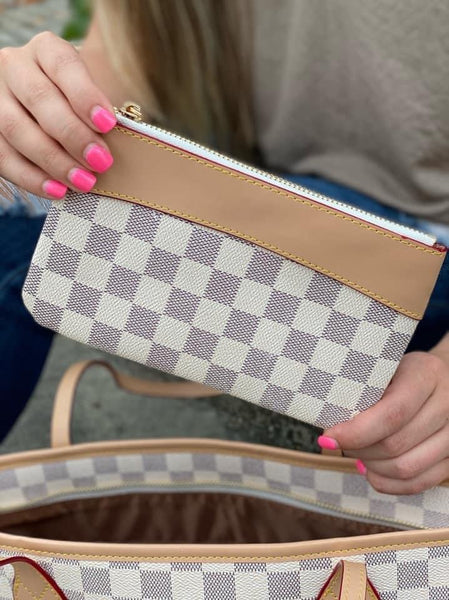 Inspired Purses brown and white checkered